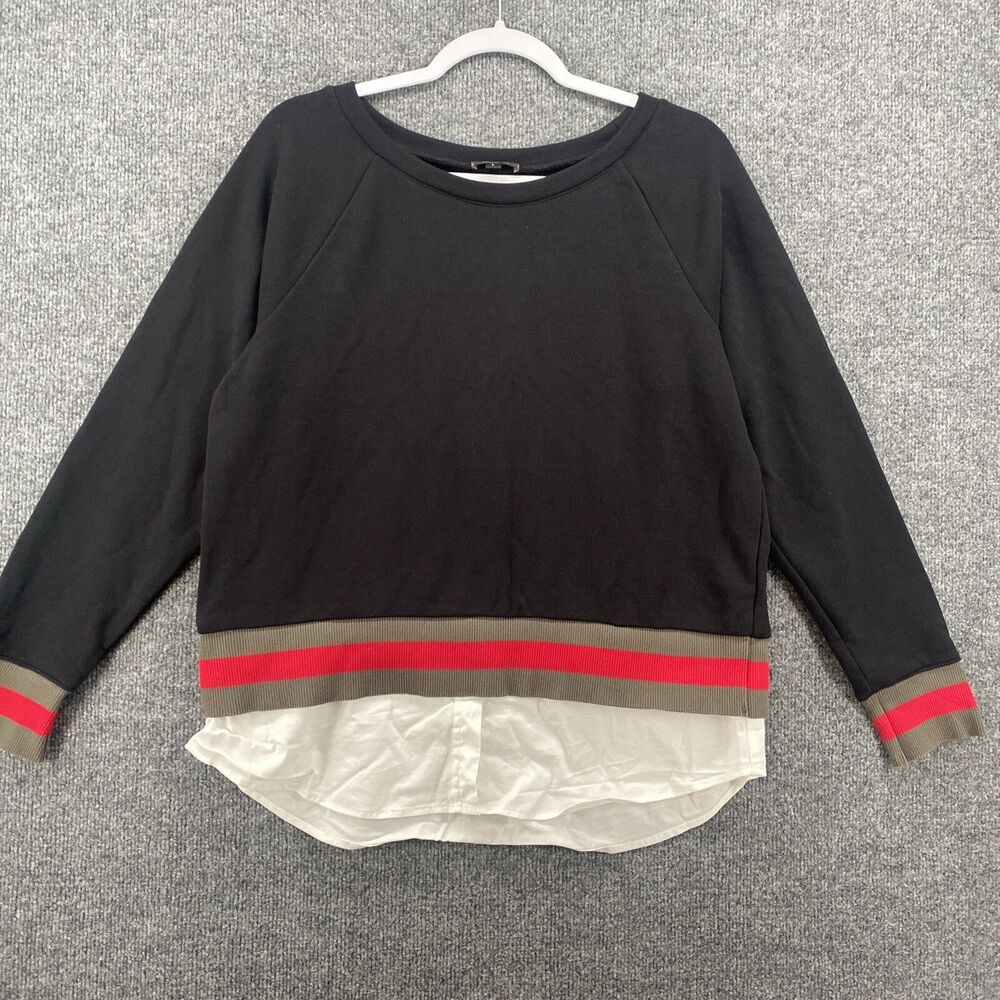 Stella and Dot Sweater Womens L Black Pullover Crew Neck‎ Preppy Ladies Academia